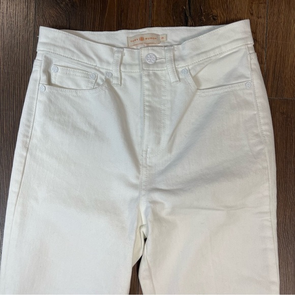 Tory Burch Keira Straight-Leg White Rinse Wash Jeans SZ 26/2 - Picture 7 of 13
